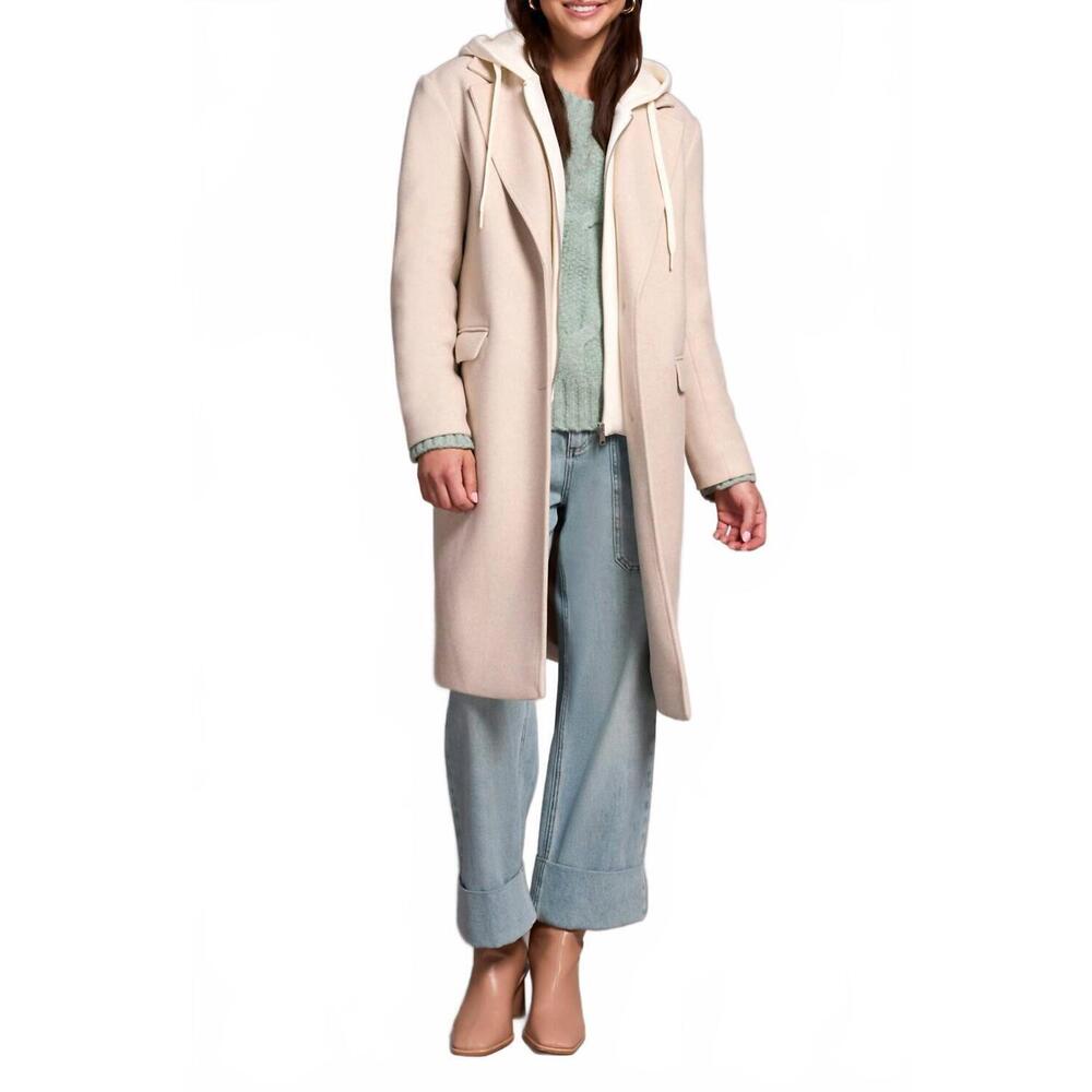 NEW TRIBAL fooler hood trench coat - plus in oatmeal